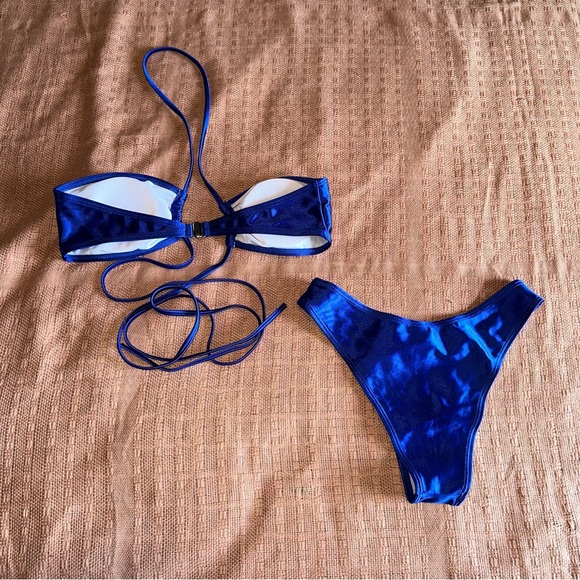 LIKE NEW Shimmer Satin Bikini Set - Picture 6 of 10